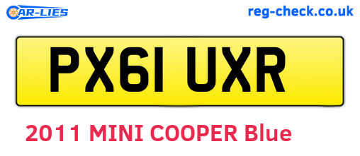 PX61UXR are the vehicle registration plates.