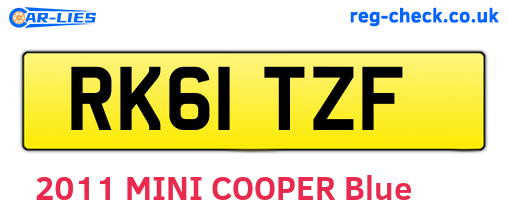 RK61TZF are the vehicle registration plates.