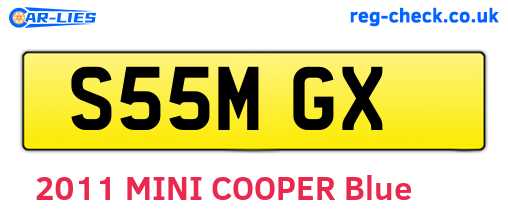 S55MGX are the vehicle registration plates.
