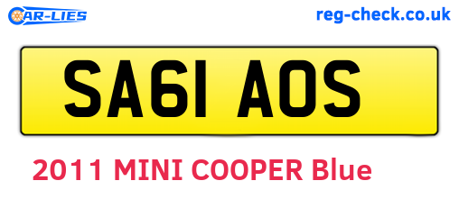 SA61AOS are the vehicle registration plates.