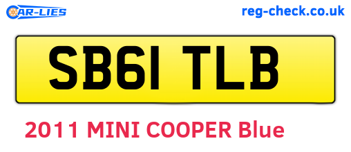 SB61TLB are the vehicle registration plates.