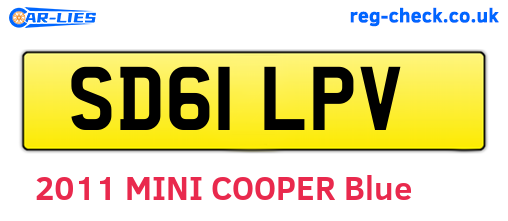 SD61LPV are the vehicle registration plates.