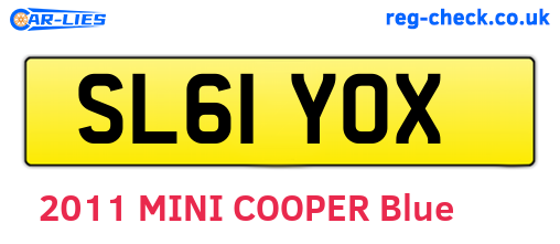 SL61YOX are the vehicle registration plates.