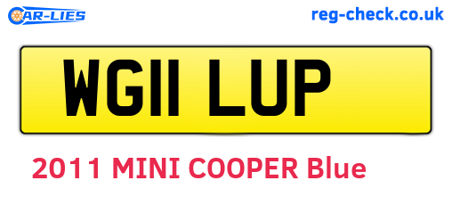 WG11LUP are the vehicle registration plates.