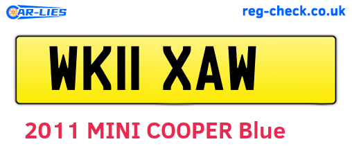 WK11XAW are the vehicle registration plates.