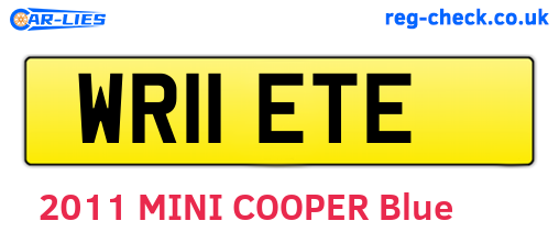 WR11ETE are the vehicle registration plates.