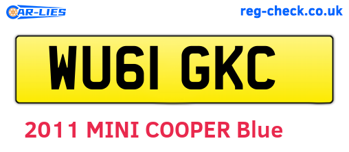 WU61GKC are the vehicle registration plates.