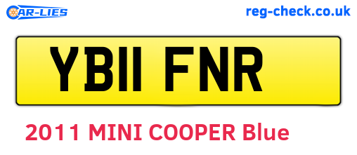 YB11FNR are the vehicle registration plates.