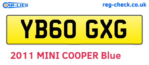 YB60GXG are the vehicle registration plates.
