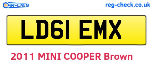 LD61EMX are the vehicle registration plates.