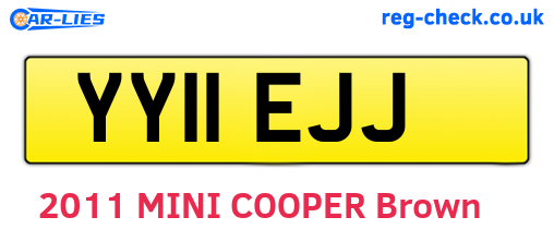 YY11EJJ are the vehicle registration plates.