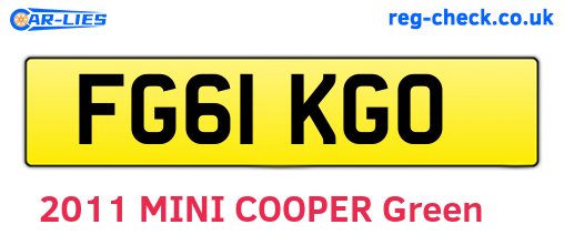 FG61KGO are the vehicle registration plates.