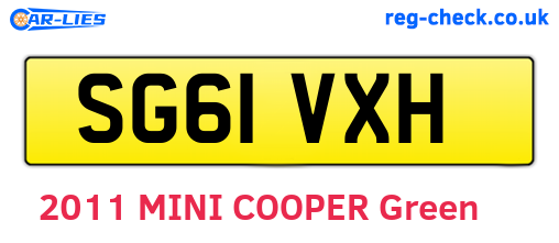 SG61VXH are the vehicle registration plates.