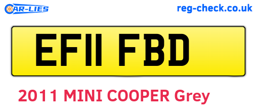 EF11FBD are the vehicle registration plates.