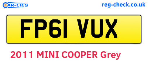 FP61VUX are the vehicle registration plates.