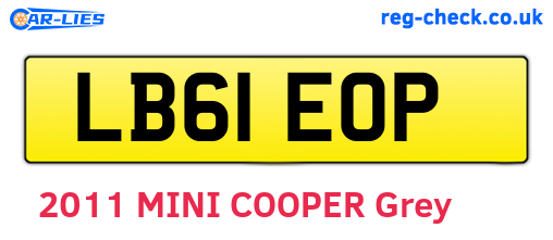 LB61EOP are the vehicle registration plates.