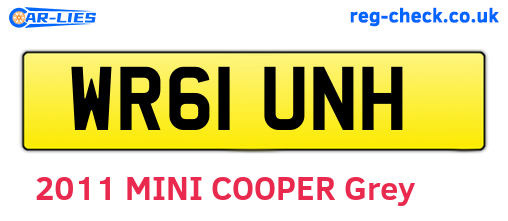 WR61UNH are the vehicle registration plates.