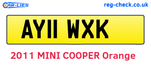 AY11WXK are the vehicle registration plates.