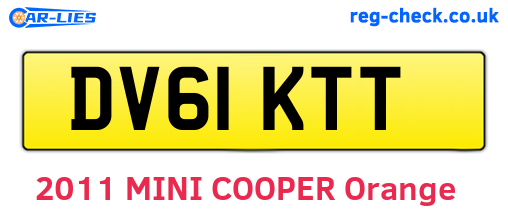 DV61KTT are the vehicle registration plates.