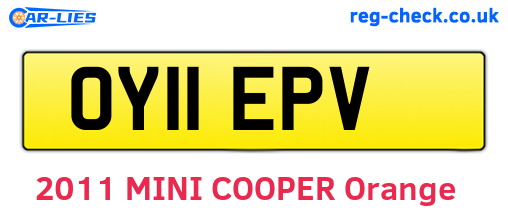 OY11EPV are the vehicle registration plates.