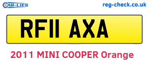 RF11AXA are the vehicle registration plates.
