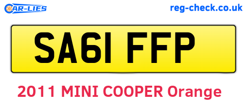 SA61FFP are the vehicle registration plates.
