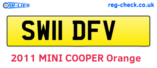 SW11DFV are the vehicle registration plates.