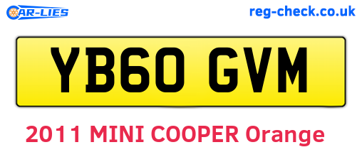 YB60GVM are the vehicle registration plates.