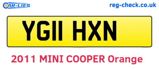 YG11HXN are the vehicle registration plates.