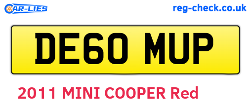 DE60MUP are the vehicle registration plates.