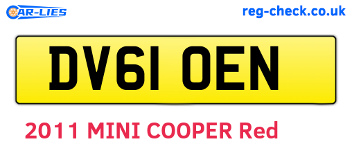 DV61OEN are the vehicle registration plates.