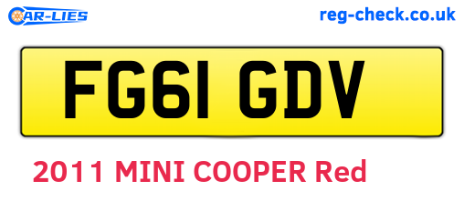 FG61GDV are the vehicle registration plates.