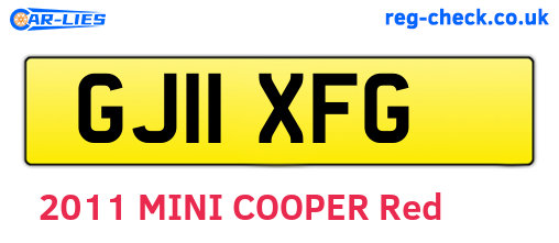 GJ11XFG are the vehicle registration plates.