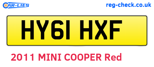 HY61HXF are the vehicle registration plates.