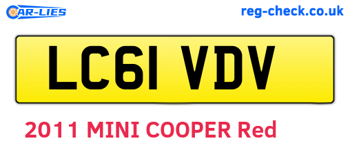 LC61VDV are the vehicle registration plates.