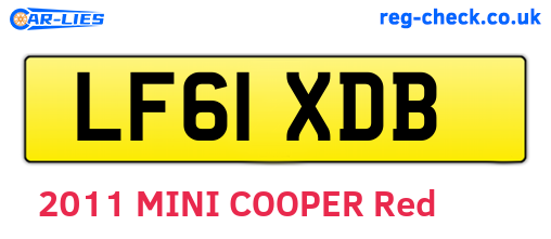 LF61XDB are the vehicle registration plates.