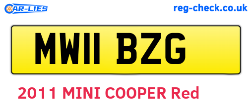 MW11BZG are the vehicle registration plates.