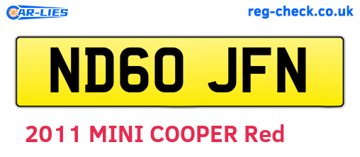 ND60JFN are the vehicle registration plates.