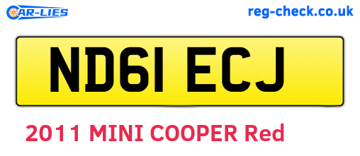 ND61ECJ are the vehicle registration plates.