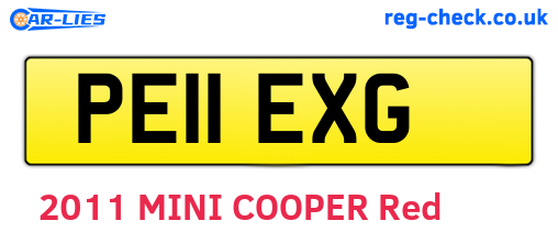 PE11EXG are the vehicle registration plates.