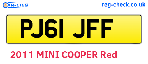 PJ61JFF are the vehicle registration plates.