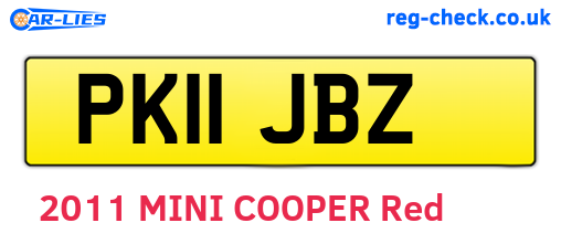 PK11JBZ are the vehicle registration plates.