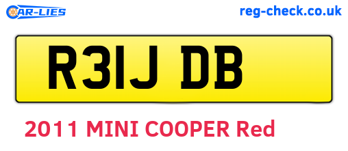R31JDB are the vehicle registration plates.