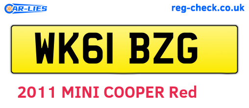 WK61BZG are the vehicle registration plates.