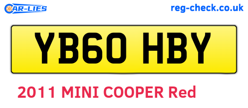 YB60HBY are the vehicle registration plates.