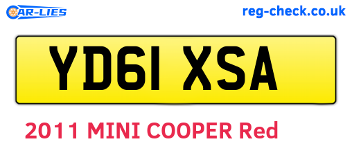 YD61XSA are the vehicle registration plates.