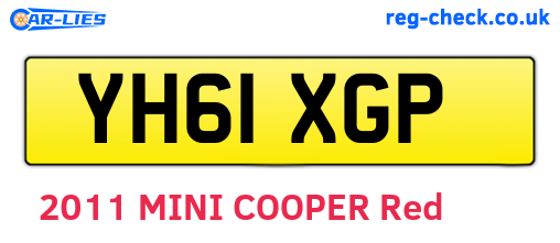 YH61XGP are the vehicle registration plates.