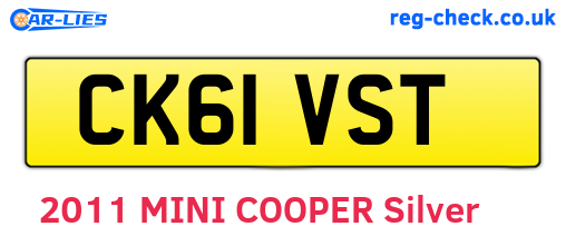 CK61VST are the vehicle registration plates.
