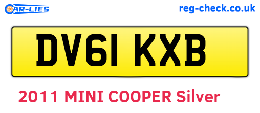 DV61KXB are the vehicle registration plates.