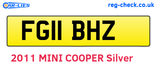 FG11BHZ are the vehicle registration plates.